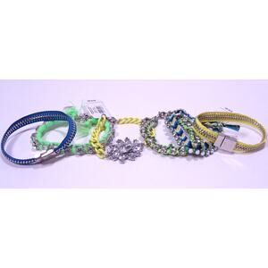 Banana Republic J.Crew Gap Neon Green Mixed FRIENDSHIP BRACELET SET 6 PCS
